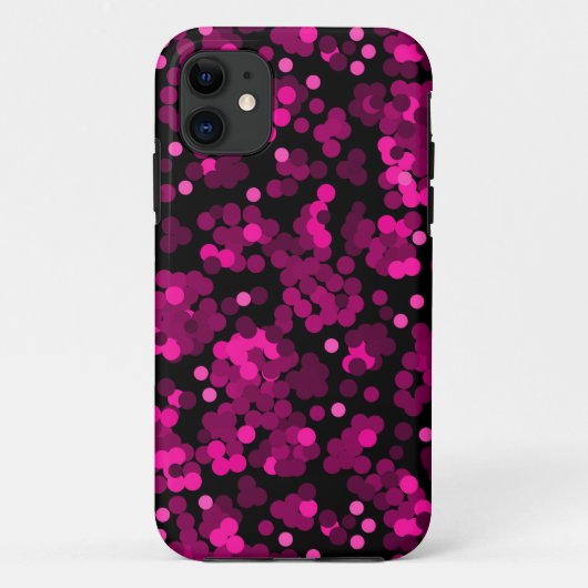 Roze en bordeaux polka dot confetti patroon Case-Mate iPhone case (Achterkant)