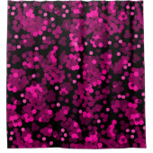 Roze en bordeaux polka dot confetti patroon douchegordijn (Voorkant)