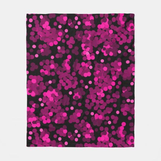 Roze en bordeaux polka dot confetti patroon fleece deken (Voorkant)