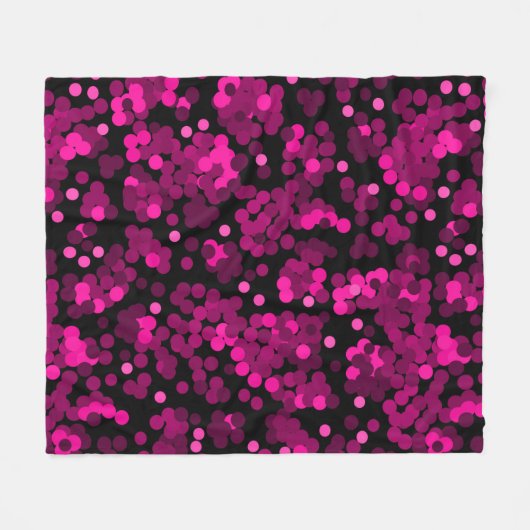Roze en bordeaux polka dot confetti patroon fleece deken (Voorkant (Horizontaal))