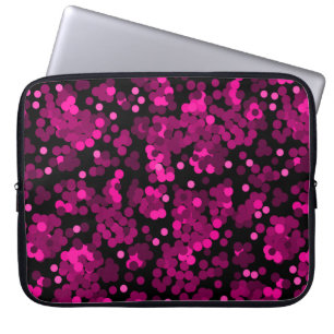 Roze en bordeaux polka dot confetti patroon laptop sleeve