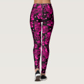 Roze en bordeaux polka dot confetti patroon leggings (Achterkant)
