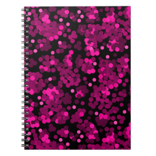 Roze en bordeaux polka dot confetti patroon notitieboek