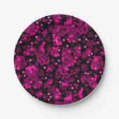 Roze en bordeaux polka dot confetti patroon papieren bordje (Voorkant)