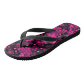 Roze en bordeaux polka dot confetti patroon teenslippers (Schuin)