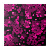 Roze en bordeaux polka dot confetti patroon tegeltje (Voorkant)