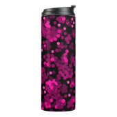 Roze en bordeaux polka dot confetti patroon thermosbeker (Gedraaid links)