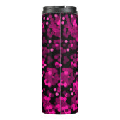 Roze en bordeaux polka dot confetti patroon thermosbeker (Achterkant)