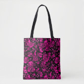 Roze en bordeaux polka dot confetti patroon tote bag (Voorkant)