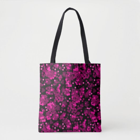 Roze en bordeaux polka dot confetti patroon tote bag (Voorkant)