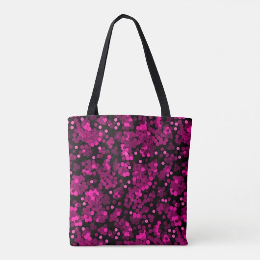 Roze en bordeaux polka dot confetti patroon tote bag (Achterkant)