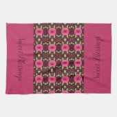 Roze en bordeaux theedoek (Horizontaal)