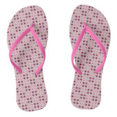 Roze en bordeauxrode stippen teenslippers (Voetbed)