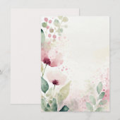 Roze en bordeauxrode waterverf bloemenblanco Bruil Kaart (Voorkant / Achterkant)