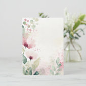 Roze en bordeauxrode waterverf bloemenblanco Bruil Kaart (Staand voorkant)