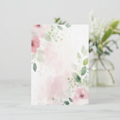 Roze en bordeauxrode waterverf bloemenblanco Bruil Kaart (Staand voorkant)