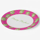  Roze en borden van groenboek Papieren Bordje (Gekanteld)