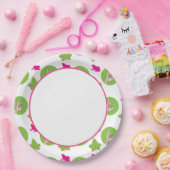 Roze en borden van groenboek Papieren Bordje (Feest)
