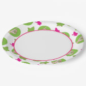 Roze en borden van groenboek Papieren Bordje (Gekanteld)