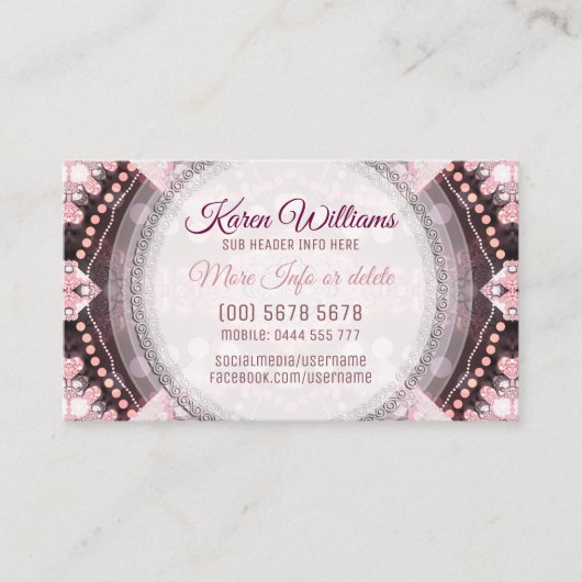 Roze en Bourgogne Alternatief Visitekaartje (Voorkant)