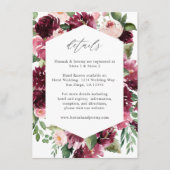 Roze en Bourgogne Floral 7 Details Enclosure Kaart (Voorkant)