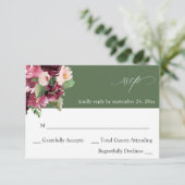 Roze en Bourgogne Floral 7 no Meal RSVP V2 - Groen (Staand voorkant)