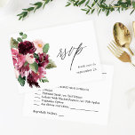 Roze en Bourgogne Floral 7 w Meal RSVP<br><div class="desc">Stuur een leuke en elegante,  moderne Roze & Bourgogne Floral 7 RSVP-maaltijdkaart met uw uitnodigingen voor bruiloften en feestjes,  inclusief Graduation parties. Bekijk ons collectie voor een optie zonder de maaltijd.</div>