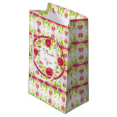 Roze en Bourgogne Klein Cadeauzakje (Voorkant Gekanteld)