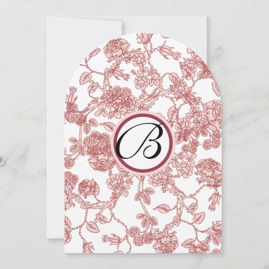 Roze en Bourgogne Rozen Weddenschap Kaart (Achterkant)