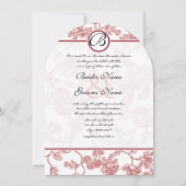 Roze en Bourgogne Rozen Weddenschap Kaart (Voorkant)