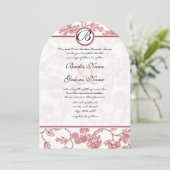 Roze en Bourgogne Rozen Weddenschap Kaart (Staand voorkant)