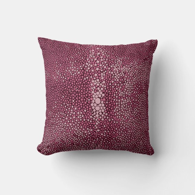 Roze en Bourgogne Shagreen Kussen (Voorkant)