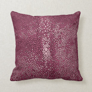 Roze en Bourgogne Shagreen Kussen