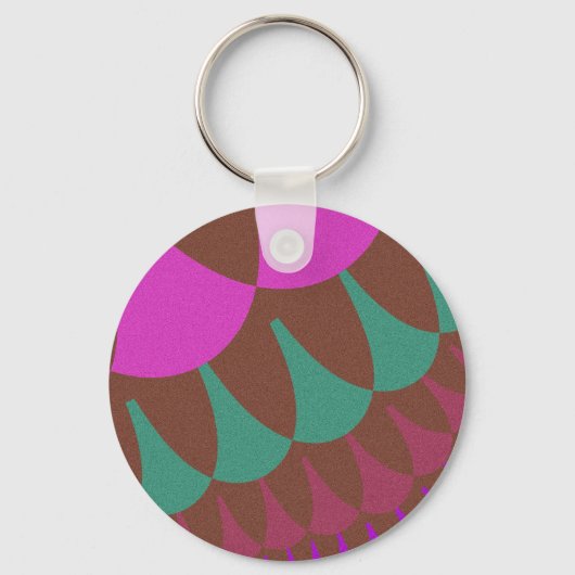 Roze en Bourgogne Sleutelhanger (Voorkant)