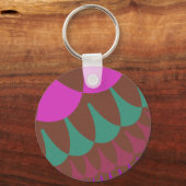 Roze en Bourgogne Sleutelhanger (Voorkant)
