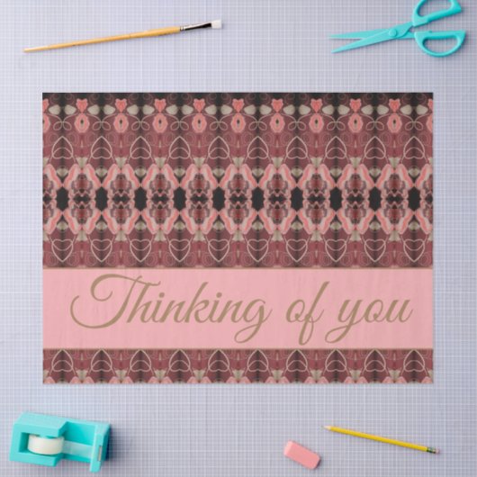 Roze en Bourgogne Tissuepapier (Craft)