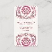 Roze en Bourgogne Waterverf Visitekaartje (Achterkant)