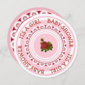 Roze en Bourgognij's Babyschoenen Kaart (Voorkant / Achterkant)