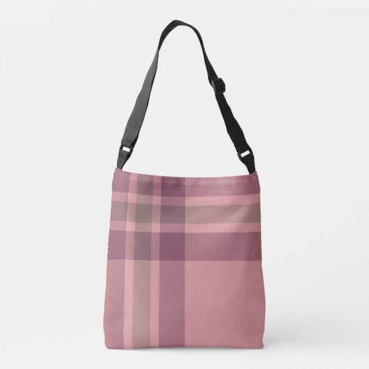 Roze en Bourgondië Plaid Monogram Crossbody Tas (Achterkant)
