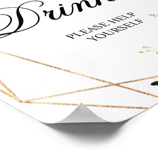 Roze en Bourgondiëroze Shower Dranken Bord Poster (Hoek)