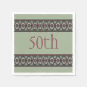 Roze en Bourgondische bloemen Servet (Voorkant)