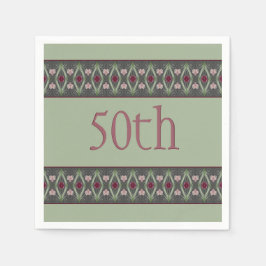 Roze en Bourgondische bloemen Servet