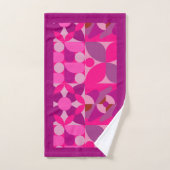 Roze en Bourgondische geometrische Bauhaus-stijl Bad Handdoek (Handdoek)