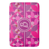 Roze en Bourgondische geometrische Bauhaus-stijl Badmat (Voorkant Verticaal)