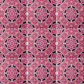 Roze en Bourgondische kaleidoscopische geometrisch Tegeltje