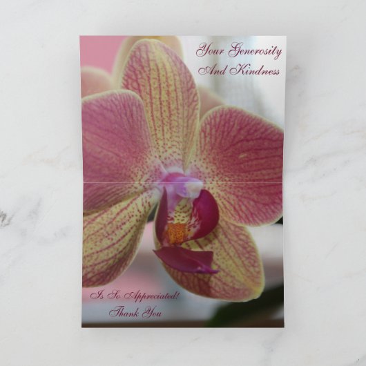 Roze en Bourgondische orchidebloem Bedankkaart (Binnen)