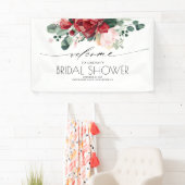 Roze en Bourgondische rode bloemige Vrijgezellenfe Spandoek (Insitu)