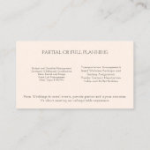 Roze en Bourgondische Rozen Bruiloft Event Planner Visitekaartje (Achterkant)