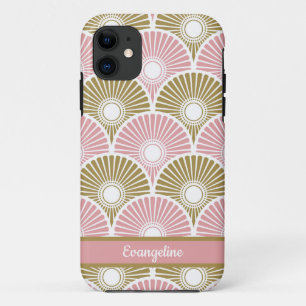 Roze en brass Chinees Semi Circle Wave Pattern Case-Mate iPhone Case