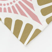 Roze en brass Chinees Semi Circle Wave Pattern Fleece Deken (Hoek)